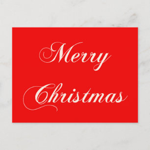 Cartão Postal De Festividades Cartão de Natal Simples Mínimo Branco Vermelho