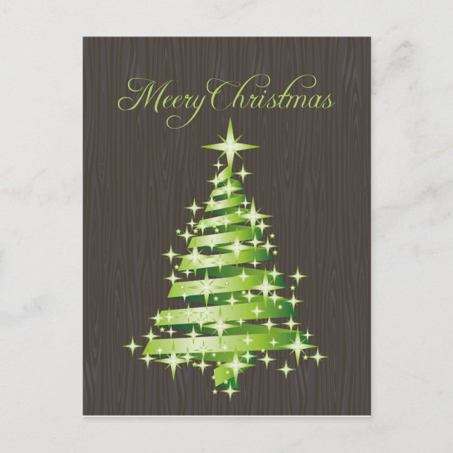 Cartão Postal De Festividades Cartão de Natal Verde feliz (Frente)