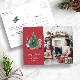 Cartão Postal De Festividades Cartão de Natal Vermelho Foto Férias