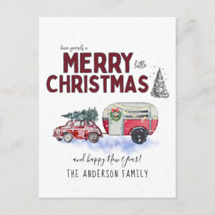 Cartão Postal De Festividades Cartão de Natal Vintage Campeão Vermelho