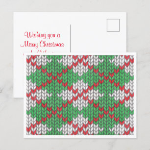 Cartão Postal De Festividades Cartão de Natal XMAS ARGYLE KNIT / Horizontal