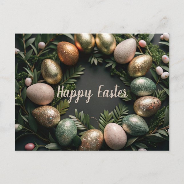 Cartão Postal De Festividades Cartão de páscoa com cartão de férias com ovos dou (Frente)