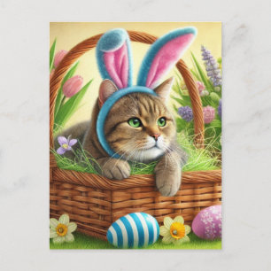 Cartão Postal De Festividades Cartão de Páscoa de Gatinho Fofo