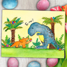Cartão Postal De Festividades Cartão de Páscoa dos dinossauros por Nicole Janes