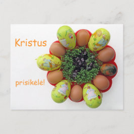 Cartão Postal De Festividades Cartão de páscoa Texto lituano Kristus Prisikele