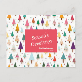 Cartão Postal De Festividades Cartão de Posto de Árvores de Natal Vertical