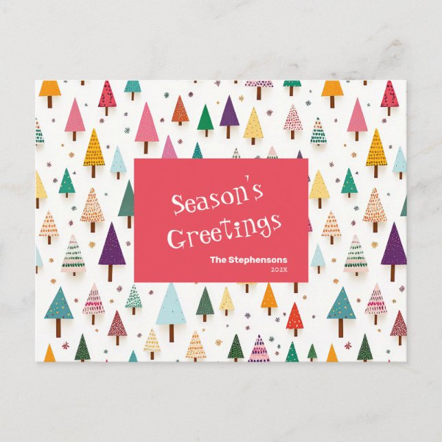 Cartão Postal De Festividades Cartão de Posto de Árvores de Natal Vertical (Frente)