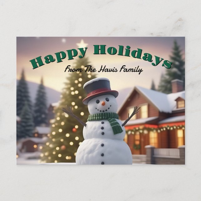 Cartão Postal De Festividades Cartão de Posto de Feriados Felizes PERSONALIZÁVEL (Frente)