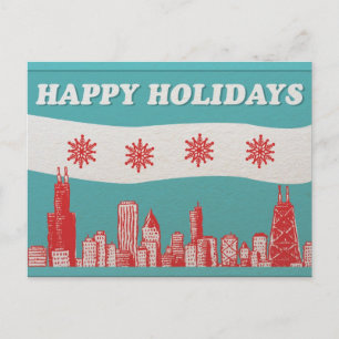 Cartão Postal De Festividades Cartão de Posto de Natal Chicago