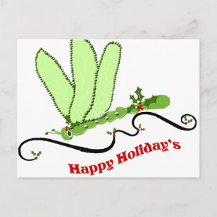 Cartão Postal De Festividades Cartão de Posto de Natal Dragonfly