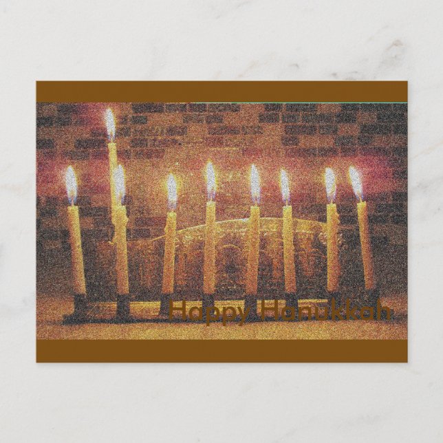 Cartão Postal De Festividades Cartão de Posto Feliz Hanukkah Menorah (Frente)