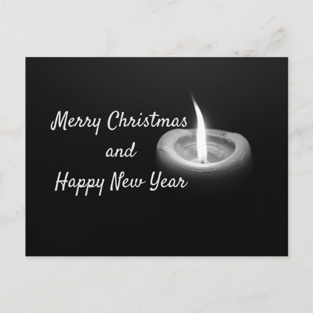 Cartão Postal De Festividades Cartão de Posto Haiku Natal com Vela Solteiro (Frente)