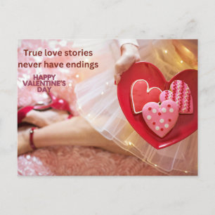 Cartão Postal De Festividades Cartão de presente de feliz dia de os namorados pa