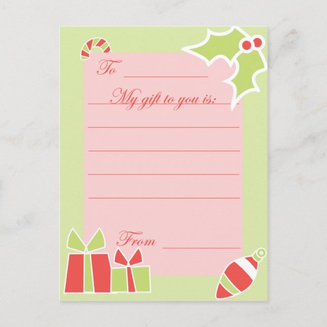 Cartão Postal De Festividades Cartão de presente de feriado personalizado KRW (Frente)