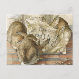 Cartão Postal De Festividades Cartão de Receita de Bunnies de Natal
