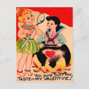 Cartão Postal De Festividades Cartão de São Valentim Canibal Vintage Retro