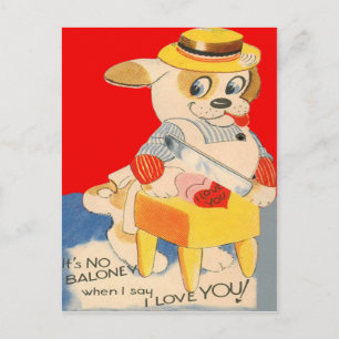 Cartão Postal De Festividades Cartão de São Valentim de Cachorro Retro Vintage C