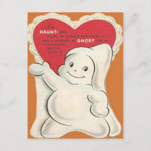 Cartão Postal De Festividades Cartão de São Valentim de Fantasma de Halloween Vi