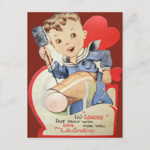 Cartão Postal De Festividades Cartão de São Valentim de Marinheiro Retro Vintage