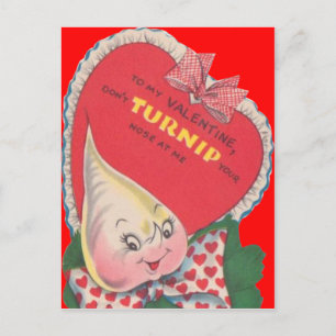 Cartão Postal De Festividades Cartão de São Valentim de Nabo Vintage Retro