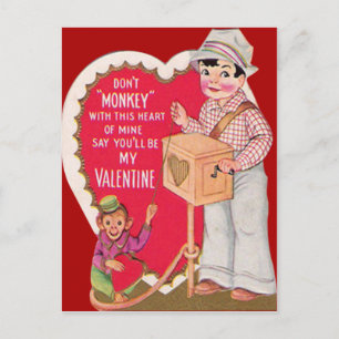 Cartão Postal De Festividades Cartão de São Valentim Vintage Retro Tocador de Ór