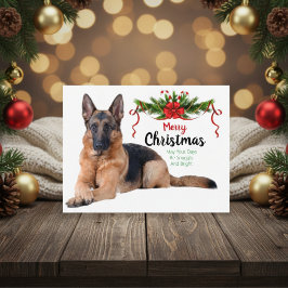 Cartão Postal De Festividades Cartão de Saudação de German shepherd de Natal