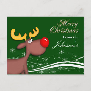 Cartão Postal De Festividades Cartão de Saudação de Natal Rudolf