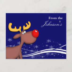 Cartão Postal De Festividades Cartão de Saudação de Natal Rudolf