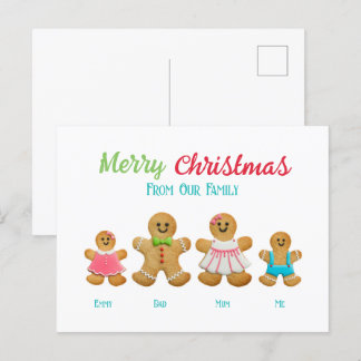 Cartão Postal De Festividades Cartão de Saudação Personalizado da Família Ginger