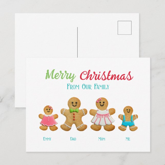 Cartão Postal De Festividades Cartão de Saudação Personalizado da Família Ginger (Frente/Verso)