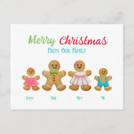 Cartão Postal De Festividades Cartão de Saudação Personalizado da Família Ginger