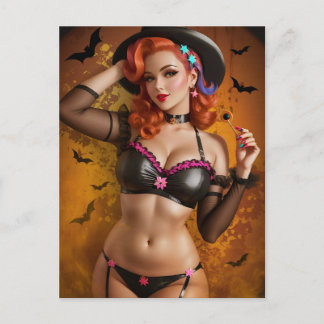 Cartão Postal De Festividades Cartão de Saudação Pinup Halloween