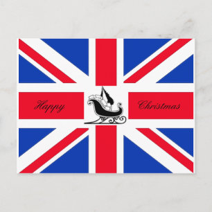 Cartão Postal De Festividades Cartão de Union Jack do Natal feliz