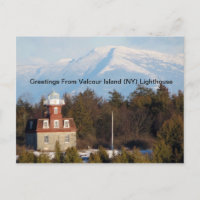 Cartão do farol de Valcour do Adirondacks (NY)