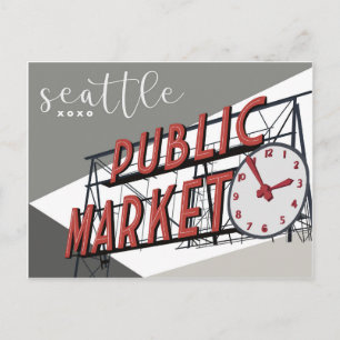 Cartão Postal De Festividades Cartão do lugar de Seattle Pike