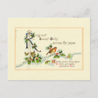 Cartão Postal De Festividades Cartão do natal vintage de Bels doces