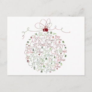 Cartão Postal De Festividades Cartão dos enfeites de natal