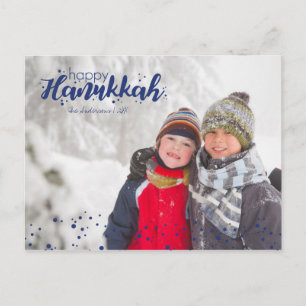 Cartão Postal De Festividades Cartão felizes da foto das bolhas da neve de