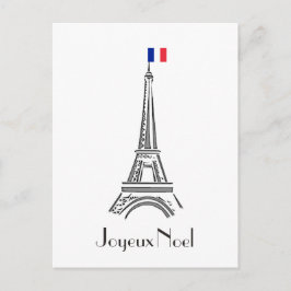 Cartão Postal De Festividades Cartão francês do Natal da torre Eiffel de Joyeux