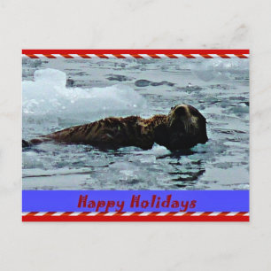 Cartão Postal De Festividades cartão otterly óptimo do feriado da lontra de ma