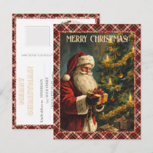 Cartão Postal De Festividades Cartão Personalizado de Natal com Foto Clássica do
