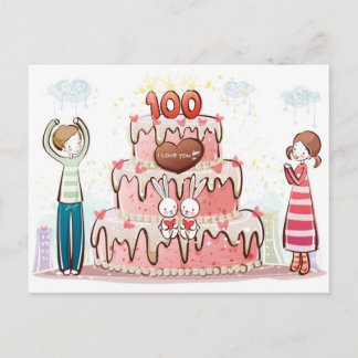 Cartão Postal De Festividades Cartão-postal - 100 Anos de Amor - Casal Namorados