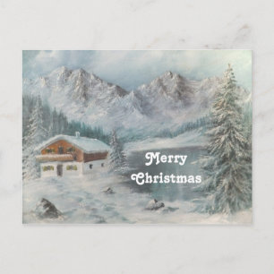 Cartão Postal De Festividades Cartão-postal Ann Hayes pintando o Sonho de Neve B