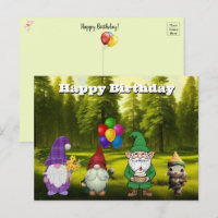 Cartão-postal Birthday Gnome