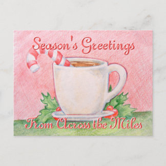 Cartão Postal De Festividades Cartão-postal Candy Cane Tea