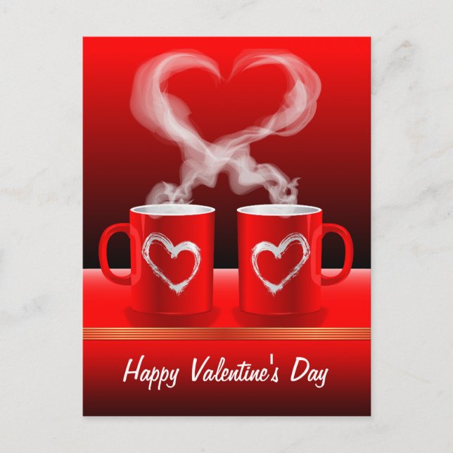 Cartão Postal De Festividades Cartão-postal com Mugs de Amor (Frente)
