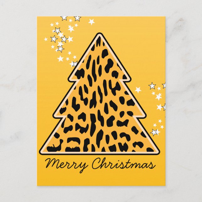 Cartão Postal De Festividades Cartão-postal da Árvore de Natal Lepard Cheetah (Frente)