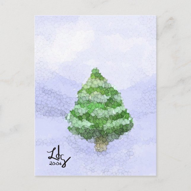 Cartão Postal De Festividades Cartão-postal da Árvore de Natal Snowy (Frente)