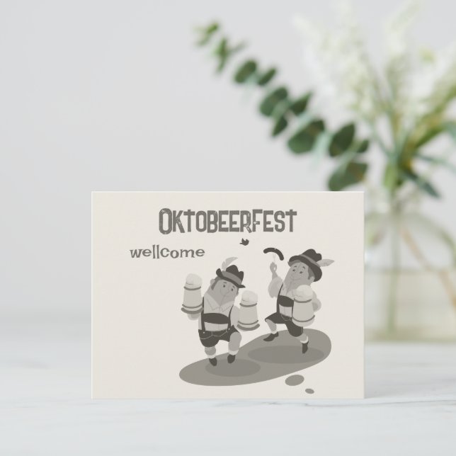 Cartão Postal De Festividades Cartão-postal da Baviera divertida (Em pé/Frente)