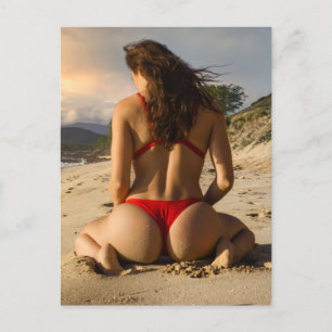 Cartão Postal De Festividades Cartão-postal da garota de Bikini de verão quent